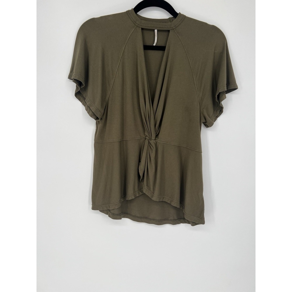 Free People Just A‎ Twist Top In Olive Green - S